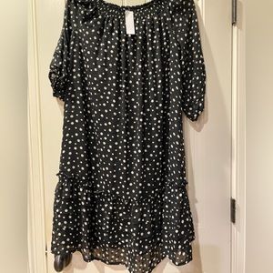 Black/white polka dot dress